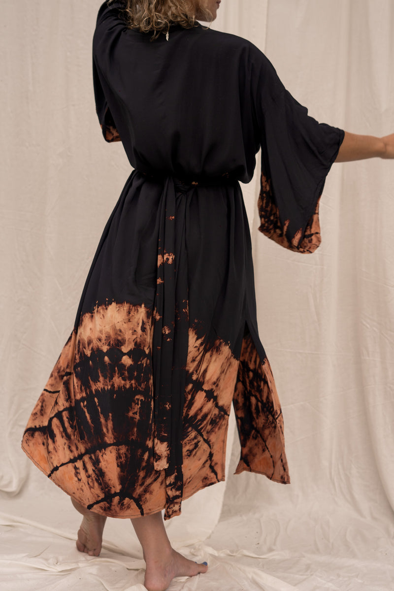 Top Kimono Con Pavone E Paillettes Oro E Nero – Ideale Per Feste E Occasioni Speciali, Taglia Unica